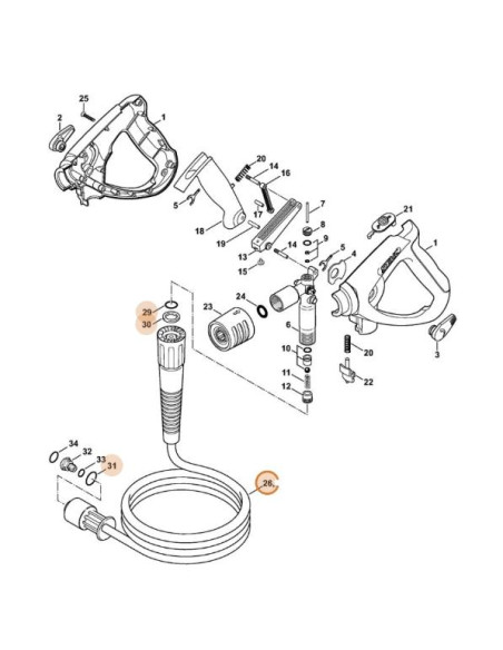 Manguera de presión DN 08, M 27 STIHL