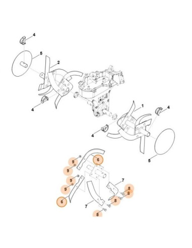 Cuchillas de fresa completa derecha STIHL / VIKING