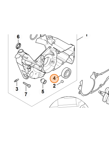 Rodamiento ranurado de bolas MS 500 i STIHL