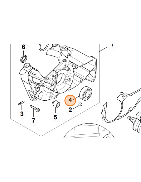 Rodamiento ranurado de bolas MS 500 i STIHL