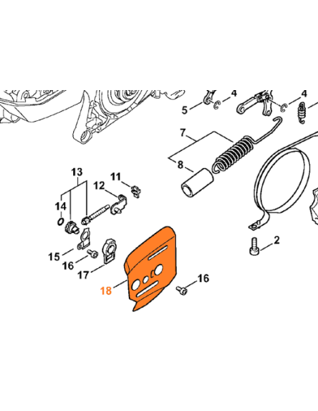 Chapa lateral interior STIHL