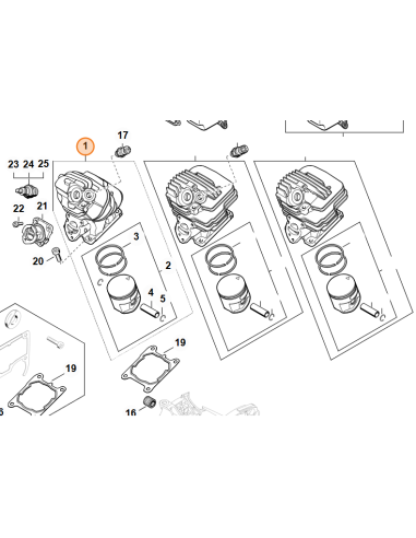 Cilindro con pistón Ø 44,7 mm STIHL