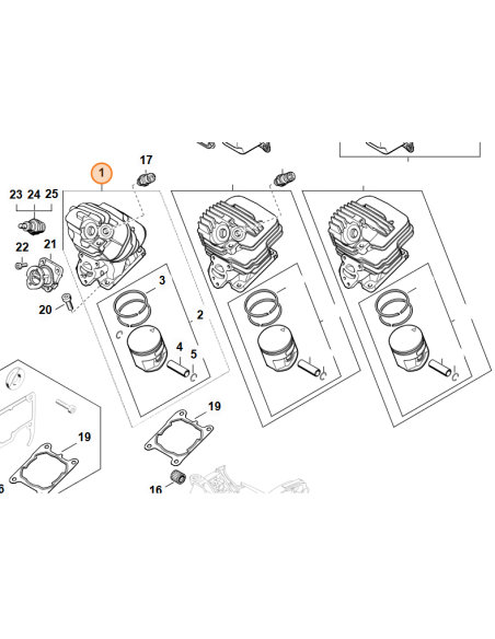 Cilindro con pistón Ø 44,7 mm STIHL