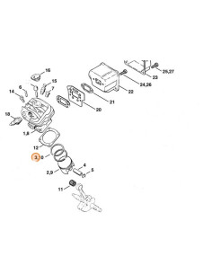 Segmento de pistón Ø 44,7x1,2 mm STIHL 2