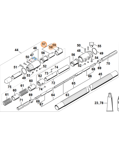 Vástago Ø 25,4 mm Podadora STIHL