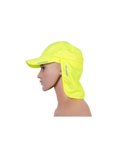 Gorra amarilla fluorescente con protección de nuca 2