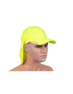 Gorra amarilla fluorescente con protección de nuca