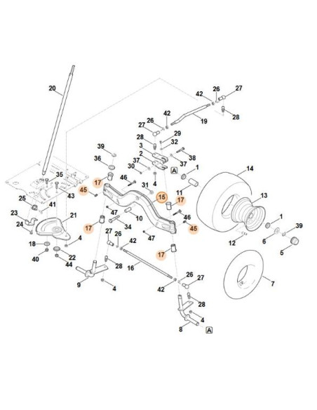 Eje de ruedas delanteras STIHL