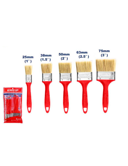 Conjunto 5 brochas pintor EMTOP