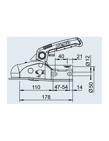 Cabezal remolque redondo AK-270 2700 kg. 50 mm