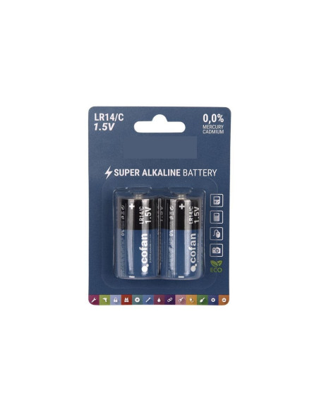 Blíster 2 pilas alcalinas LR14 C/1,5V