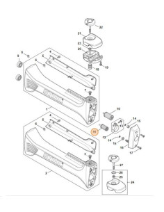 Conjunto resorte inferior sistema AV del manillar STIHL 2