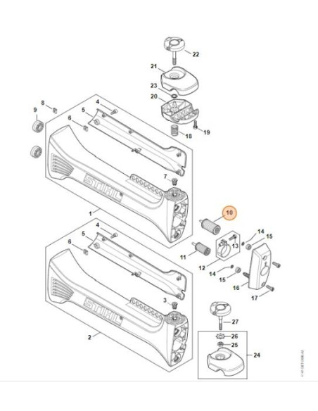 Resorte superior sistema AV del manillar STIHL