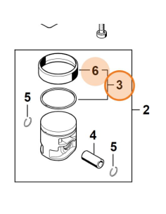 Segmento de compresión Ø 44x1,2 mm STIHL 2