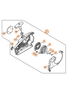 Carcasa del ventilador con mecanismo de arranque STIHL 2