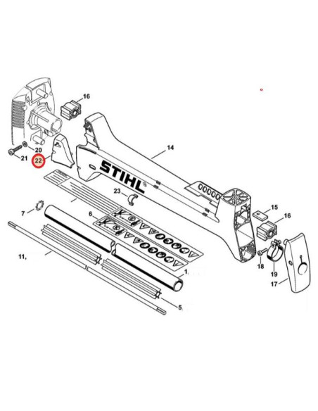 Tapa carcasa sistema AV manillar desbrozadora STIHL