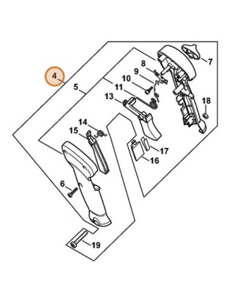 Empuñadura de mando acelerador desbrozadora STIHL