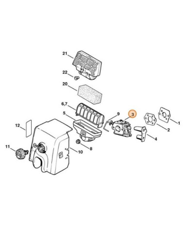 Carburador motosierra WT215 STIHL