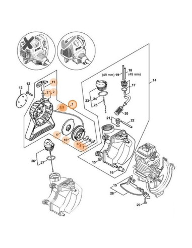 Arranque completo motor STIHL 4-MIX® STIHL