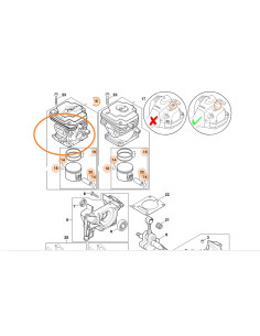 Cilindro con pistón desbrozadora STIHL 2
