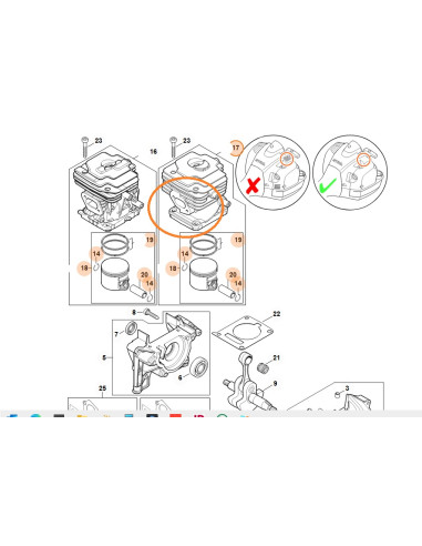 Cilindro con pistón desbrozadora STIHL
