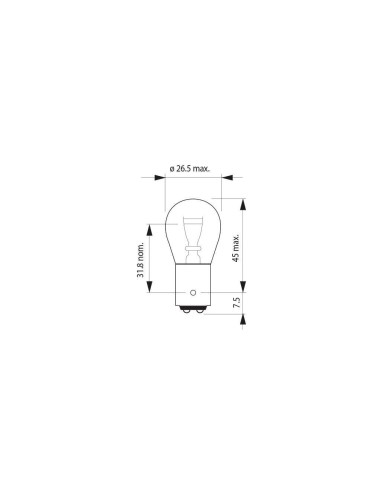 Lampara 12VP21/5W (BAY15d)