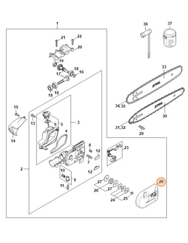 Tapa del piñón de cadena de podadora STIHL HT...