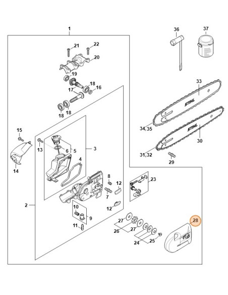 Tapa del piñón de cadena de podadora STIHL HT STIHL