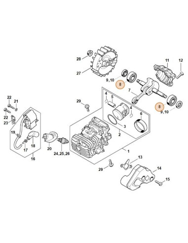 Rodamiento ranurado de bolas STIHL