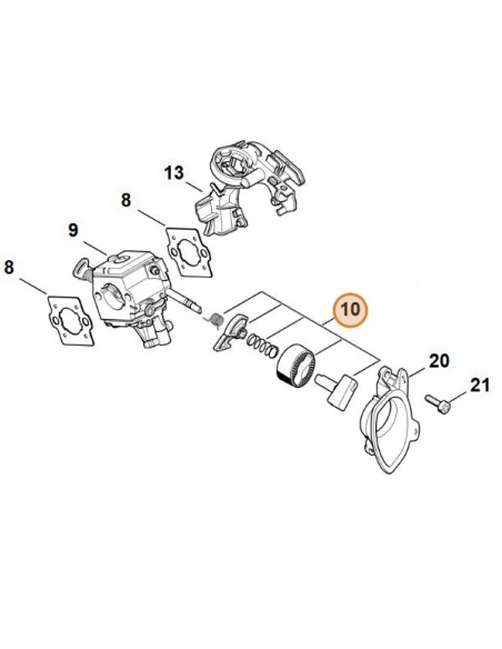 Juego palanca del aire del carburador STIHL