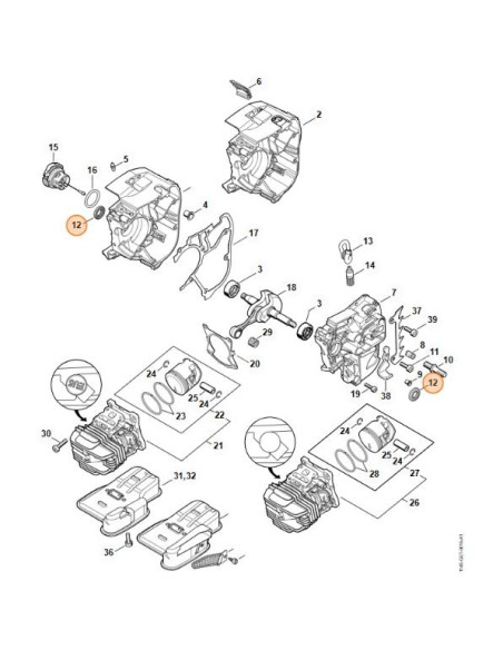 Retén de cigüeñal motosierra STIHL