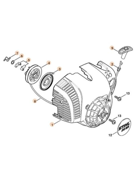 Carcasa de arranque completa soplador STIHL