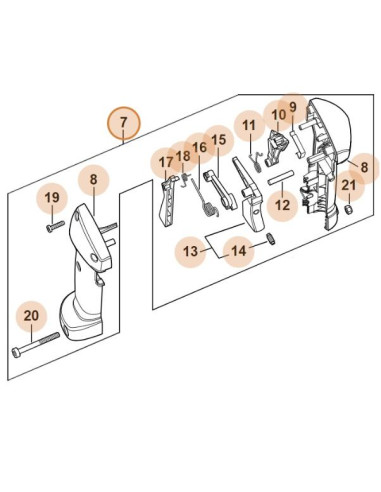 Empuñadura de acelerador desbrozadora STIHL