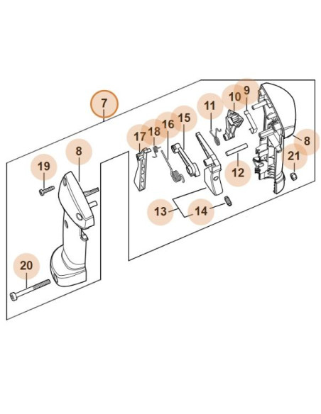 Empuñadura de acelerador desbrozadora STIHL