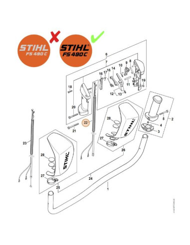Cable de acelerador desbrozadora STIHL